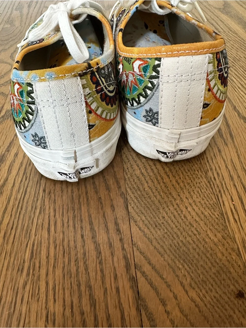 Vans Women's Multi-Color Patterned Canvas Sneakers - Yellow, Green, Blue Accents - Picture 5 of 7